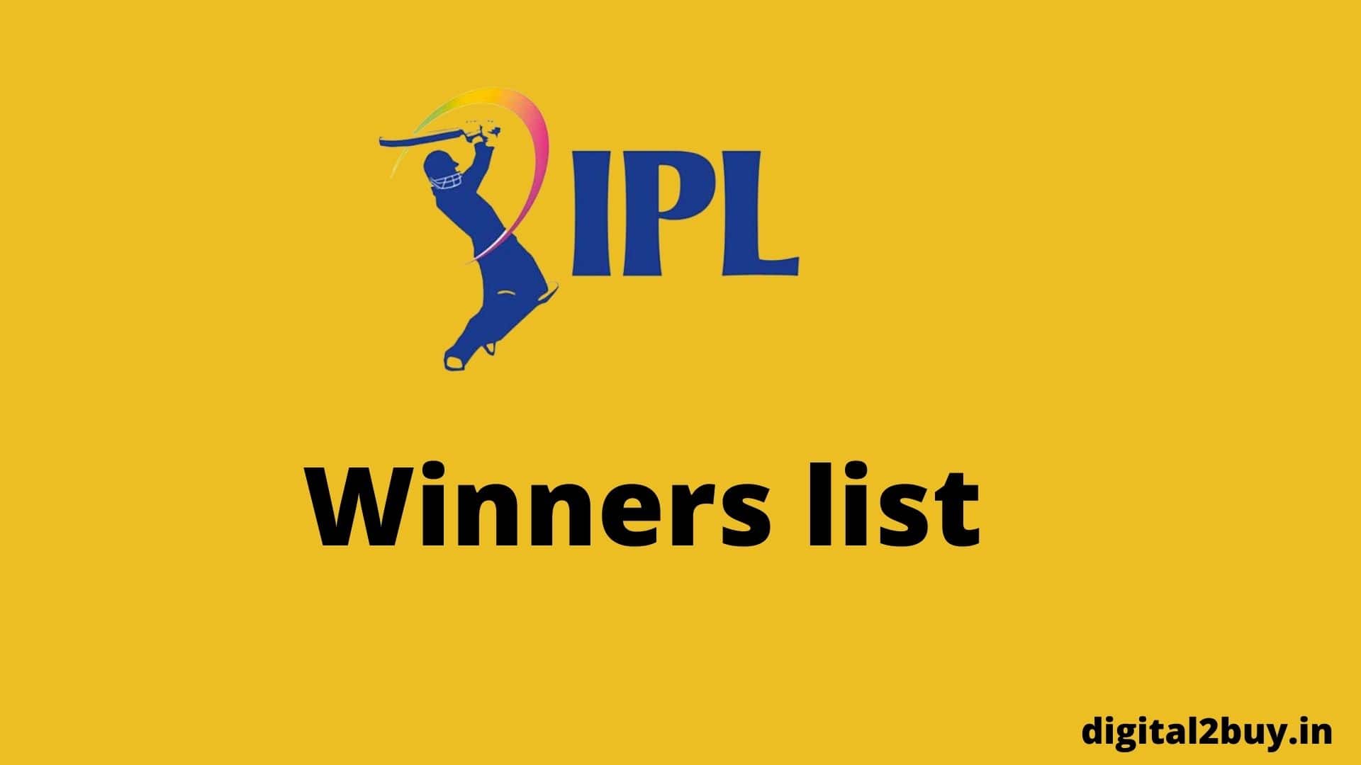 ipl winners list from 2008 - 2021